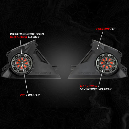 2024-2025 Can-Am® Maverick R, Phase-6 K-Spec 1650watt 6-Speaker System with Kicker Horns