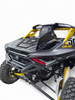 Passenger side rear quarter view of Rear Volt Bumper installed on 2024 Can-Am Maverick R 2-Door showing body line integration