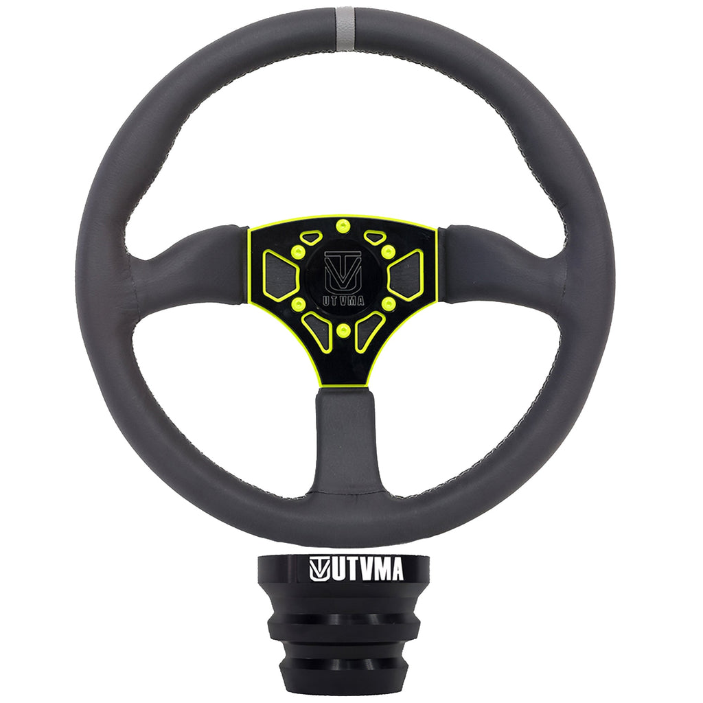 UTVMA Octane Leather Steering Wheel With Hub (Polaris, Can Am, Kawasaki, Honda Models