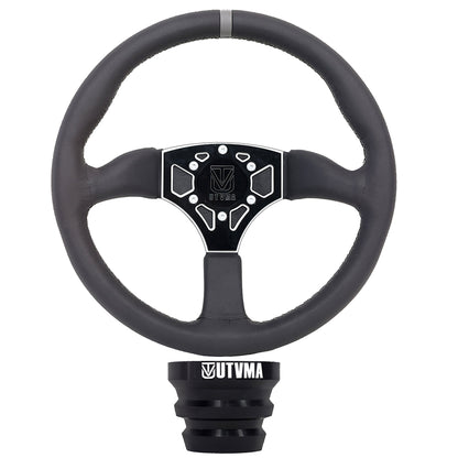 UTVMA Octane Leather Steering Wheel With Hub (Polaris, Can Am, Kawasaki, Honda Models