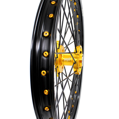 KKE 21/18 Enduro Off Road Wheels For SUZUKI DRZ400SM 2005-2024 Gold Nipples