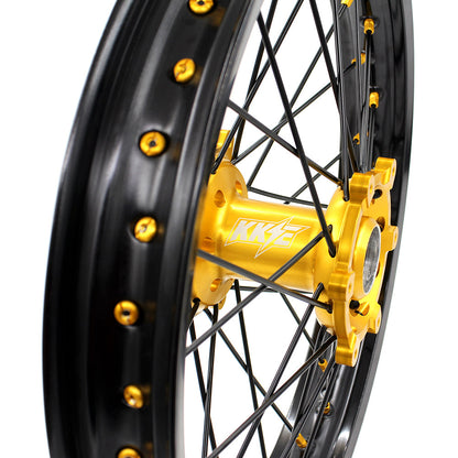 KKE 21 & 18 Enduro Wheels For SUZUKI RM125 RM250 1996-2000 Gold Black