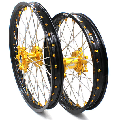 KKE 21 & 19 MX Dirt Bikes Rims For SUZUKI RM125 RM250 1996-2000 Gold Nipples