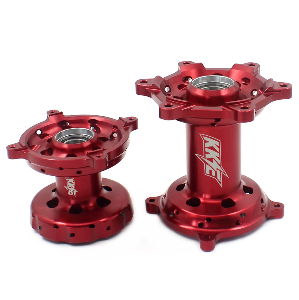 KKE CNC Red Front & Rear Hubs Set For SUZUKI RMZ250 2007-2025 RMZ450 2005-2025