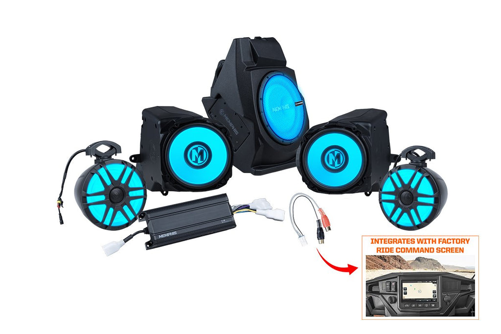 Polaris RZR PRO 2020 &amp; Newer w/ Ride Command PAK4P Amplified 4 Speaker W/ Subwoofer System