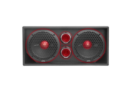 Memphis Audio | Dual 10" 2 Way Full Range Loaded Enclosure W/ Bedliner Exterior