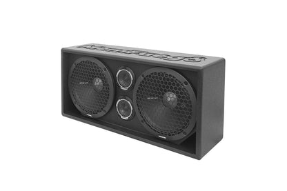 Memphis Audio | Dual 10" 2 Way Full Range Loaded Enclosure W/ Bedliner Exterior