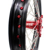 KKE 21 & 19 Wheels for Suzuki RMZ250 2007-2025 RMZ450 2005-2025 Red Nipples