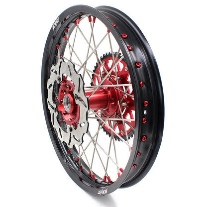 KKE 21 & 19 Wheels for Suzuki RMZ250 2007-2025 RMZ450 2005-2025 Red Nipples