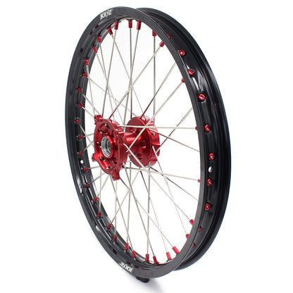 KKE 21 & 19 Wheels for Suzuki RMZ250 2007-2025 RMZ450 2005-2025 Red Nipples