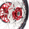 KKE 21 & 19 Wheels for Suzuki RMZ250 2007-2025 RMZ450 2005-2025 Red Nipples