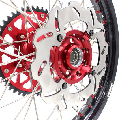 KKE 21 & 19 Wheels for Suzuki RMZ250 2007-2025 RMZ450 2005-2025 Red Nipples