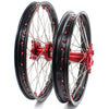 KKE 21 & 19 Wheels for Suzuki RMZ250 2007-2025 RMZ450 2005-2025 Red Nipples