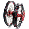KKE 21 & 19 Wheels for Suzuki RMZ250 2007-2025 RMZ450 2005-2025 Red Nipples