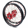 KKE 21 & 19 Wheels for Suzuki RMZ250 2007-2025 RMZ450 2005-2025 Red Nipples