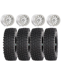 Valor V09 Raw Machined Beadlock 15x10 Mounted on Frontline BDC | 4/137 Bolt Pattern
