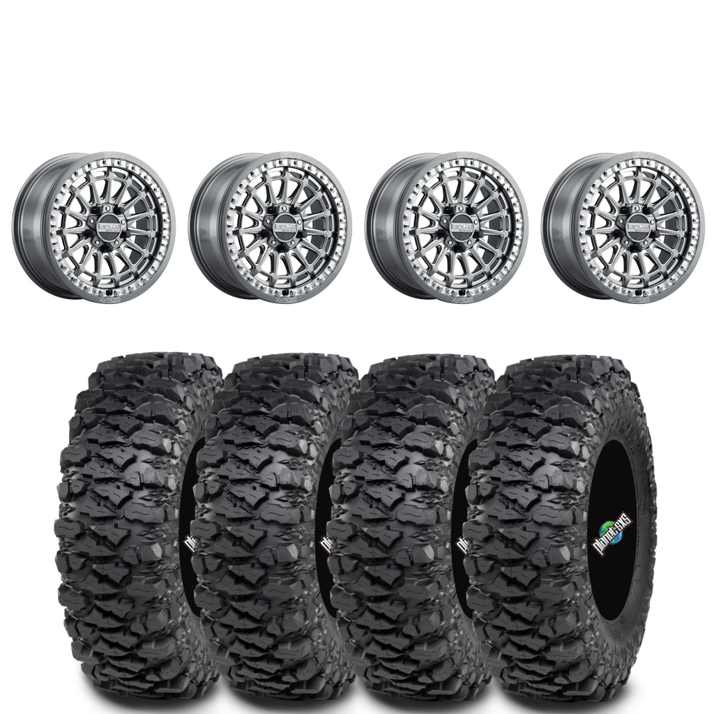 Metal FX Delta Beadlock Gunmetal/Contrast Cut on Itp Savages Set of 4