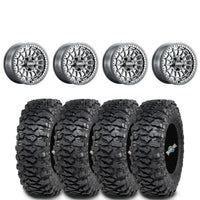 Metal FX Delta Beadlock Gunmetal/Contrast Cut on Itp Savages Set of 4