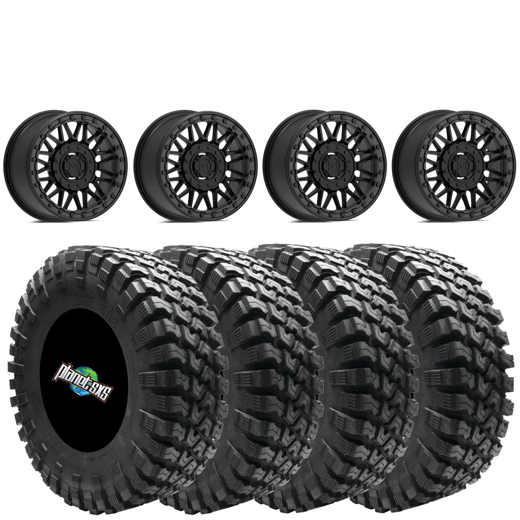VALOR OFFROAD SATIN BLACK V08 BEADLOCKS ON QUADBOSS QBT808