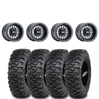 Metal FX Delta Beadlock Satin Black on Itp Savages Set of 4