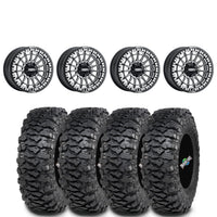 Metal FX Delta Beadlock Satin Black/Contrast Cut on Itp Savages Set of 4