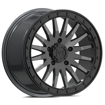 Valor Offroad V06 Beadlock Wheels + Obor RocScraper Tires (Mounted Kit) – Fits Polaris RZR Pro R CF Moto U10 Pro (5-Lug Bolt Pattern)