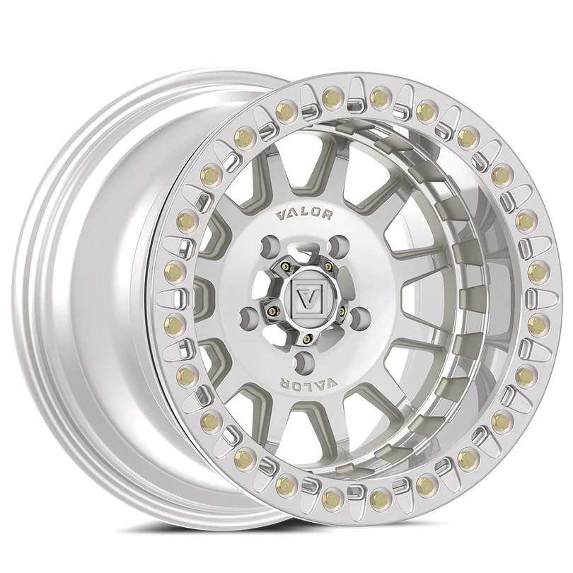 Valor V09 Raw Machined 15x10 Beadlocks mounted on Gladiator X Comps | 5/4.5 Bolt Pattern