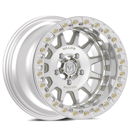 Valor V09 Raw Machined 15x10 Beadlocks mounted on Gladiator X Comps | 5/4.5 Bolt Pattern