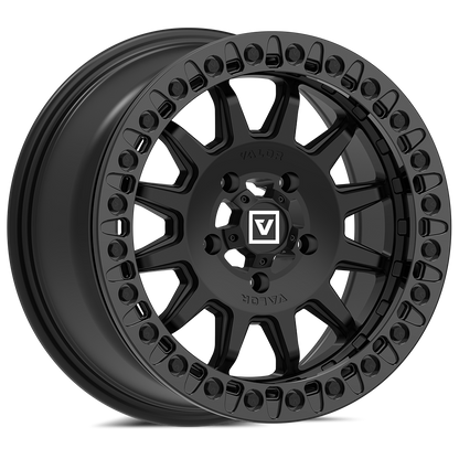 Valor Offroad V09 SATIN BLACK beadlock on Quadboss QBT846