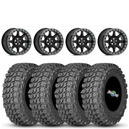 Valor V13 Beadlock 15x7 Satin Black 4+3 4/137 on Gladiator X Comp 10 Ply 32x10-15