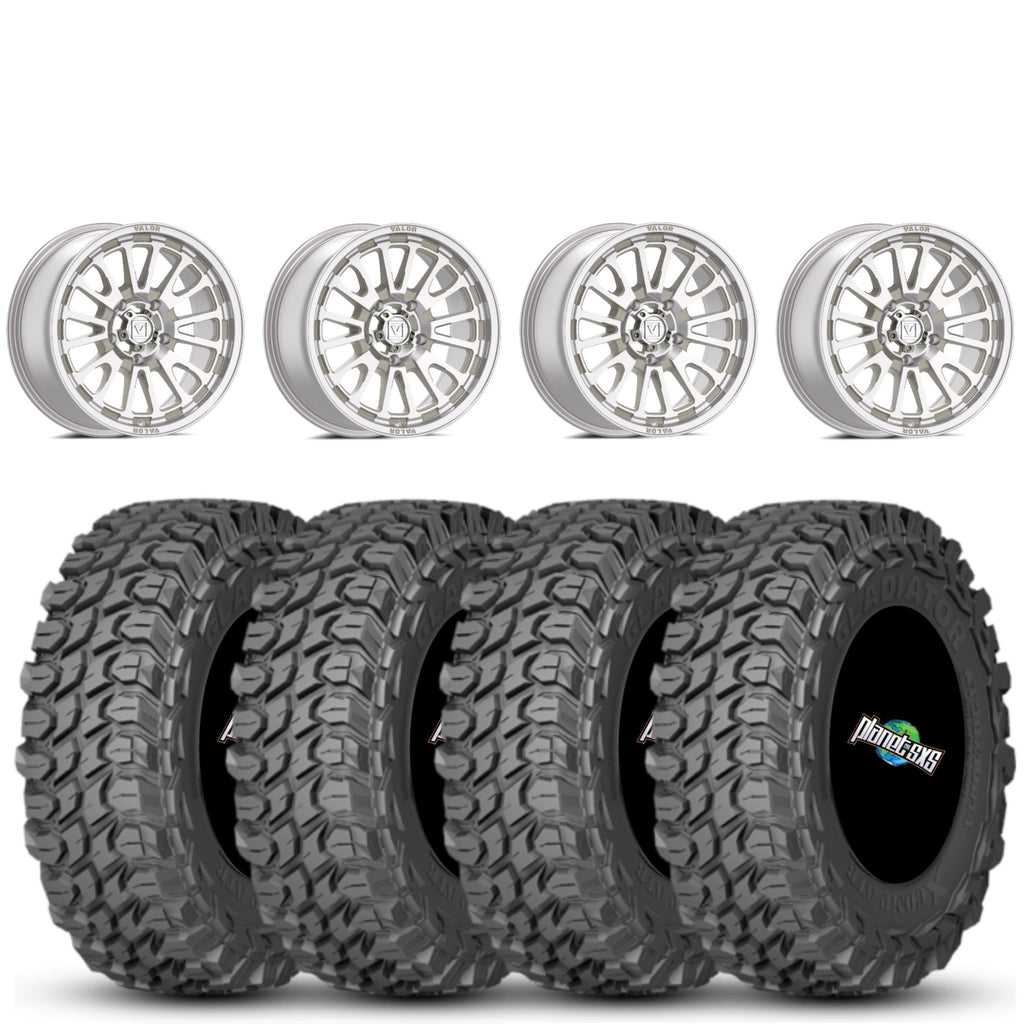 Valor V14 15x7 Raw Machined  5+2 4/137 on Gladiator X Comp 10 Ply 32x10-15