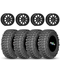 Valor V15 15x7 Satin Black Milled 6+1 5/4.5 on Gladiator X Comp 10 Ply 32x10-15
