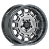 Valor Offroad V17 brushed gunmetal wheel on Maxxis Roxxzilla | 5/4.5