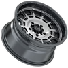 Valor Offroad V17 brushed gunmetal wheel on Maxxis Roxxzilla | 5/4.5