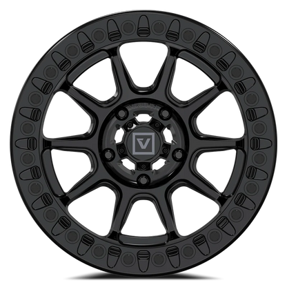 Valor Offroad V18 gloss black beadlock on Maxxis Roxxzilla | 5/4.5
