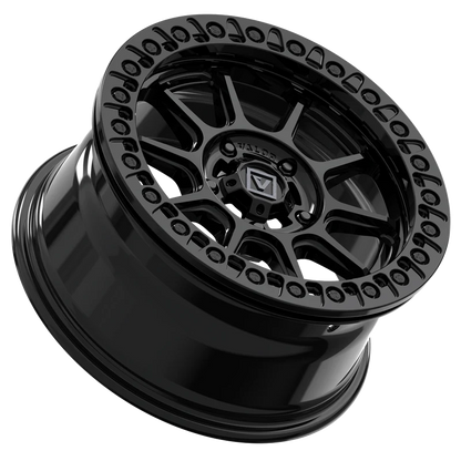 Valor Offroad V18 gloss black beadlock on Maxxis Roxxzilla | 5/4.5