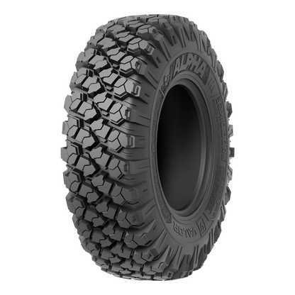 System 3 SB6 Matte Black Beadlock Wheels on Valor Alpha Tires – UTV Wheel & Tire Kit