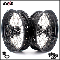 KKE 3.5 & 5.0 17 Inch Wheels for Yamaha WR250F 2001 WR450F 2003-2018 Black