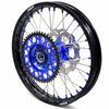 KKE 21"&18" Enduro Dirtbike Casting Wheels For YAMAHA YZ125 YZ250 1999-2016 YZ250F YZ450F 2003-2015 Blue Nipples With Disc