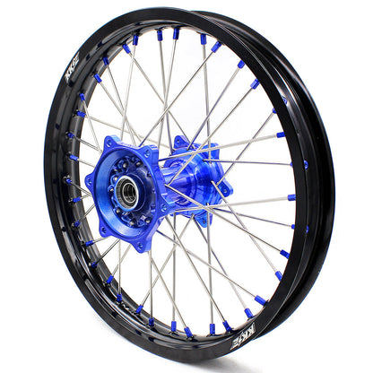 KKE 21"&18" Enduro Dirtbike Wheels For YAMAHA YZ125 YZ250 YZ250F YZ450F Blue Nipples