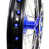 KKE 21"&18" Enduro Dirtbike Casting Wheels For YAMAHA YZ125 YZ250 1999-2016 YZ250F YZ450F 2003-2015 Blue Nipples With Disc