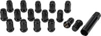 16/Pk 12mmx1.25 Tapered Lug Nuts 60' Splined Black