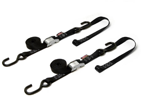 Tie Down Cam S Hook Soft Tye 1"X6' Black/Black Pair