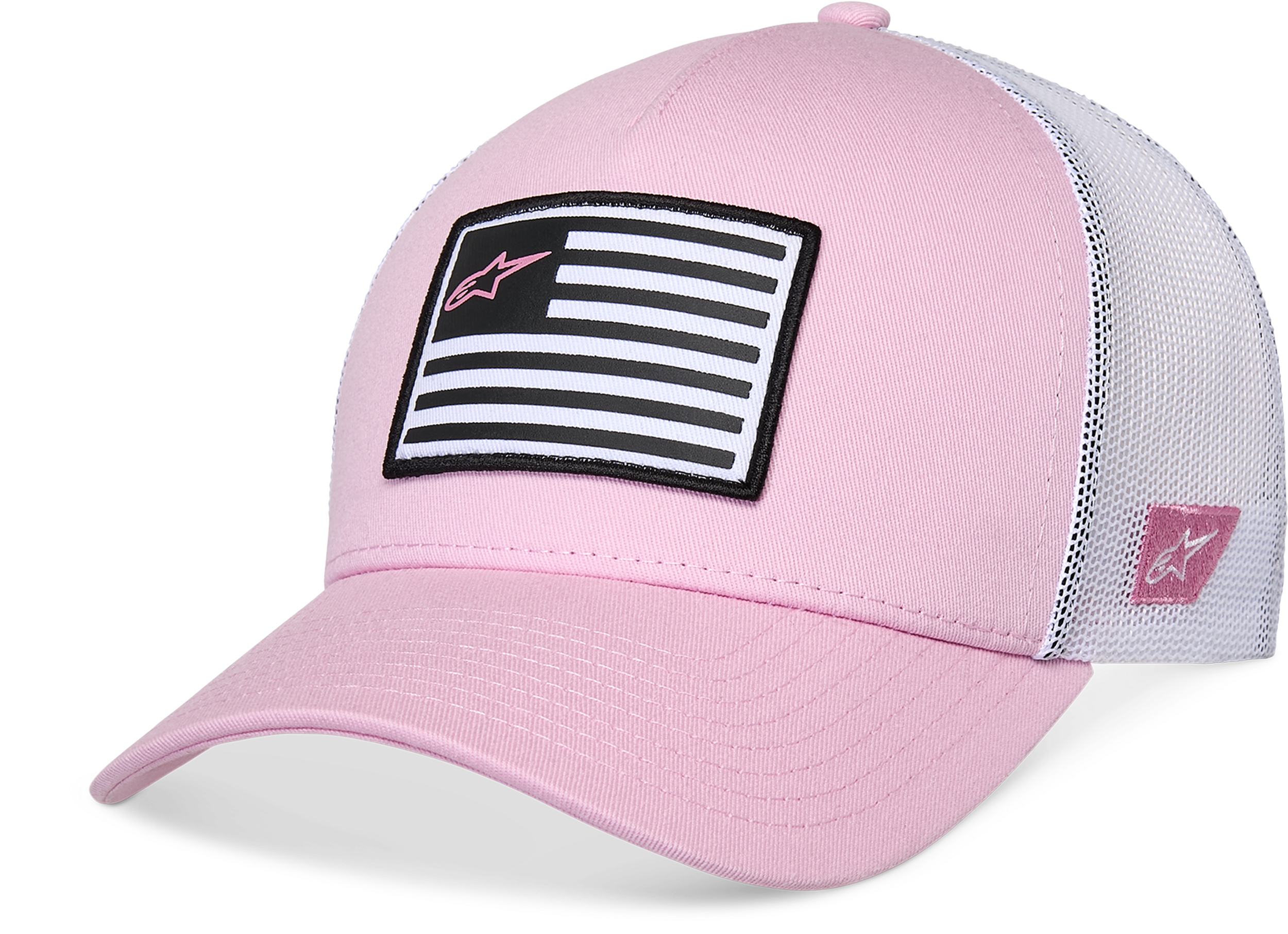 Flag Snapback Hat Pink/White