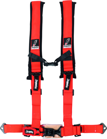 DragonFire Racing Harness- H-Style- 4-Point- 2in Buckle- Orange
