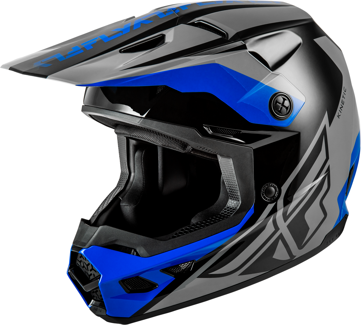 Kinetic Crest Helmet Grey/Black/Blue Xl