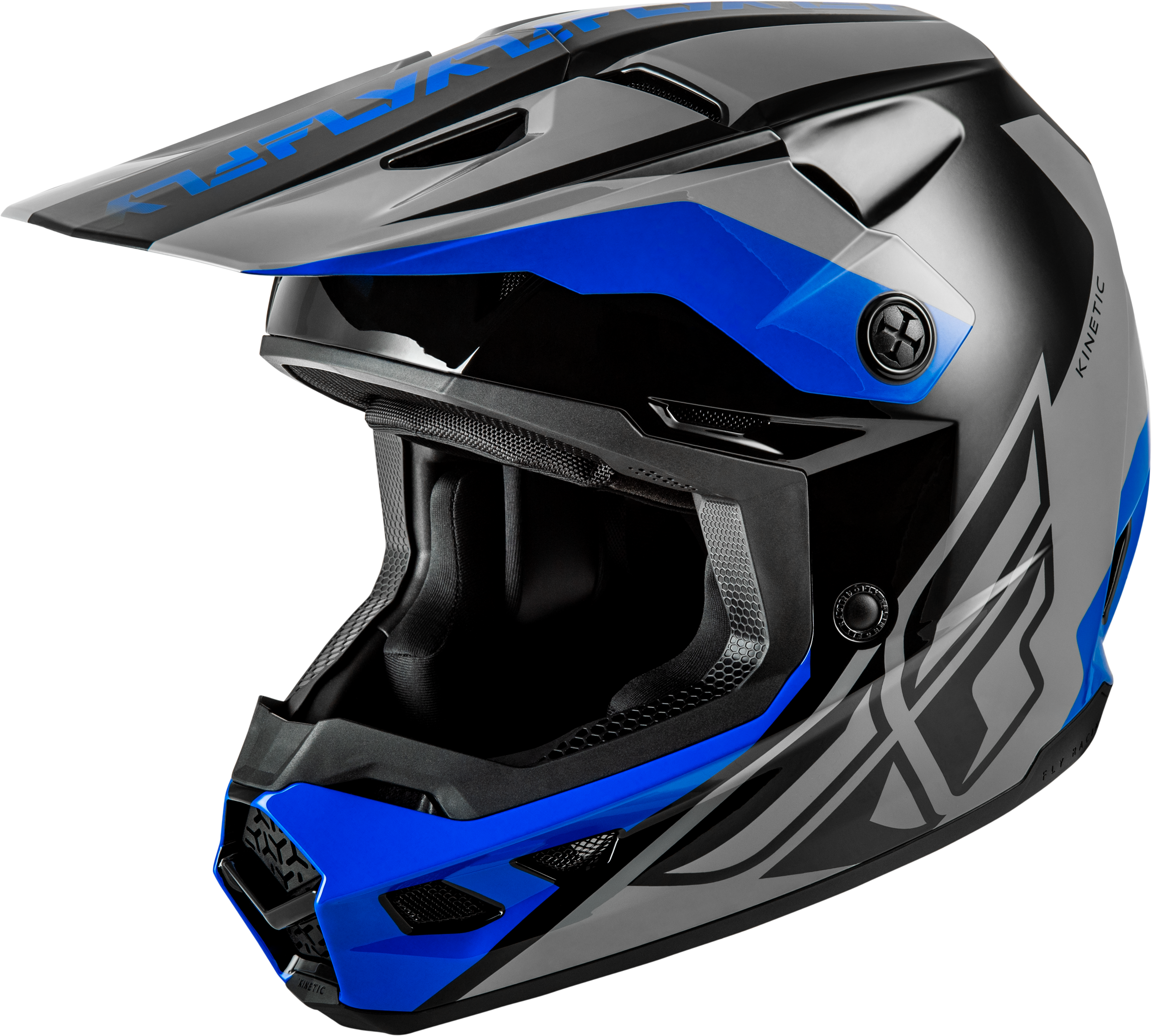 Kinetic Crest Helmet Grey/Black/Blue Sm