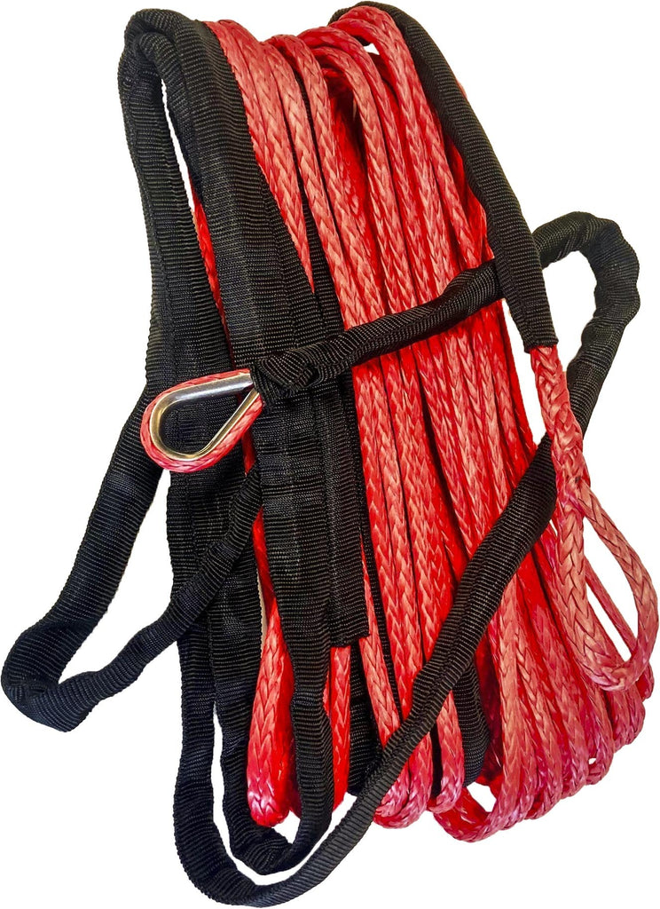 Synthetic Winch Rope 1/4" Diameter X 50 Ft. Red