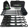 Rhino USA Heavy Duty Ratchet Tie-Down 4-Pack (Black) 1.6In X 8Ft
