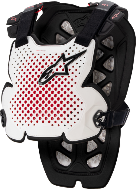 A 1 Chest Protector White/Black/Red Md/Lg